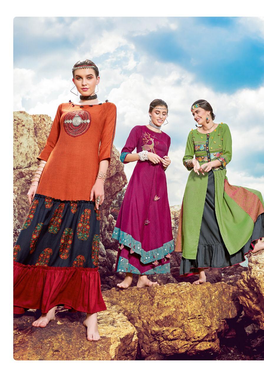 Parker By Kaina Fashion Long Party Wear Kurtis Catalogue