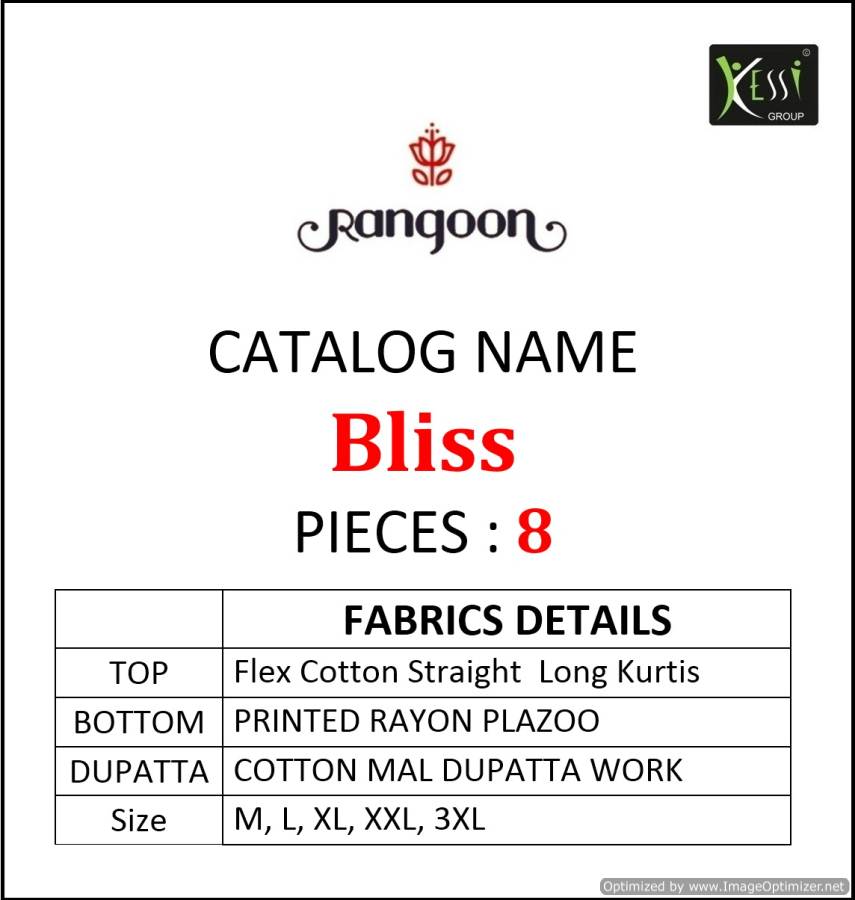 Bliss By Rangoon Ready Made Kurti With Plazzo Catalogue