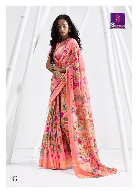 Simaaya Cotton Vol 2 Shangrila Linen Printed Sarees Catalogue