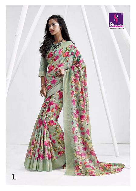 Simaaya Cotton Vol 2 Shangrila Linen Printed Sarees Catalogue