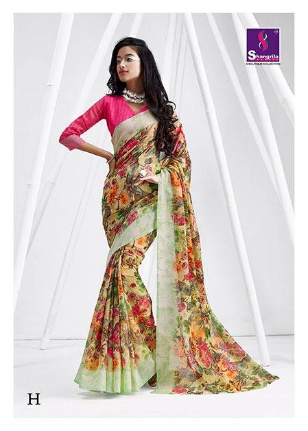 Simaaya Cotton Vol 2 Shangrila Linen Printed Sarees Catalogue