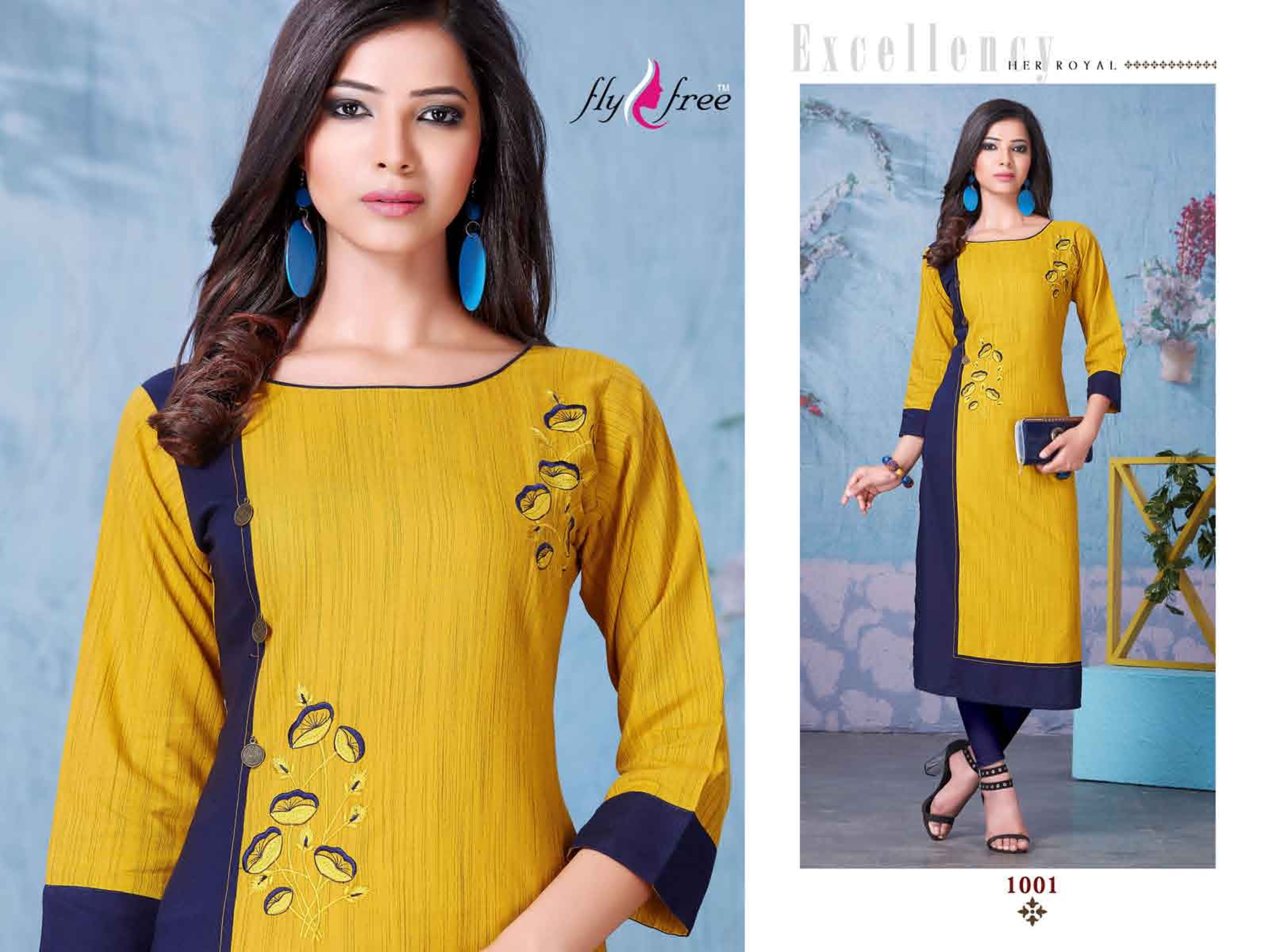 Glam Girl By Fly Free Casual Wear Kurtis Catalogue