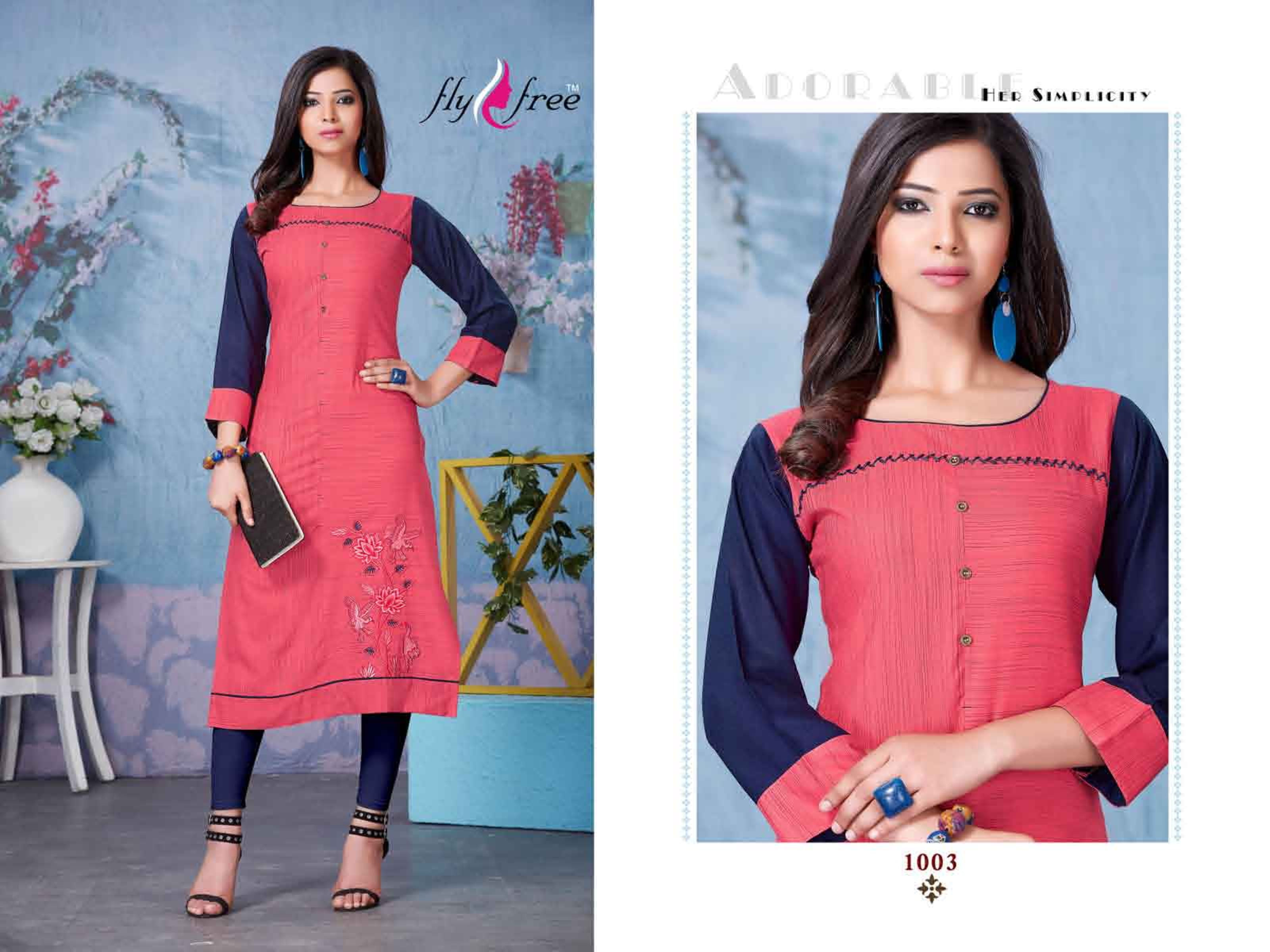 Glam Girl By Fly Free Casual Wear Kurtis Catalogue