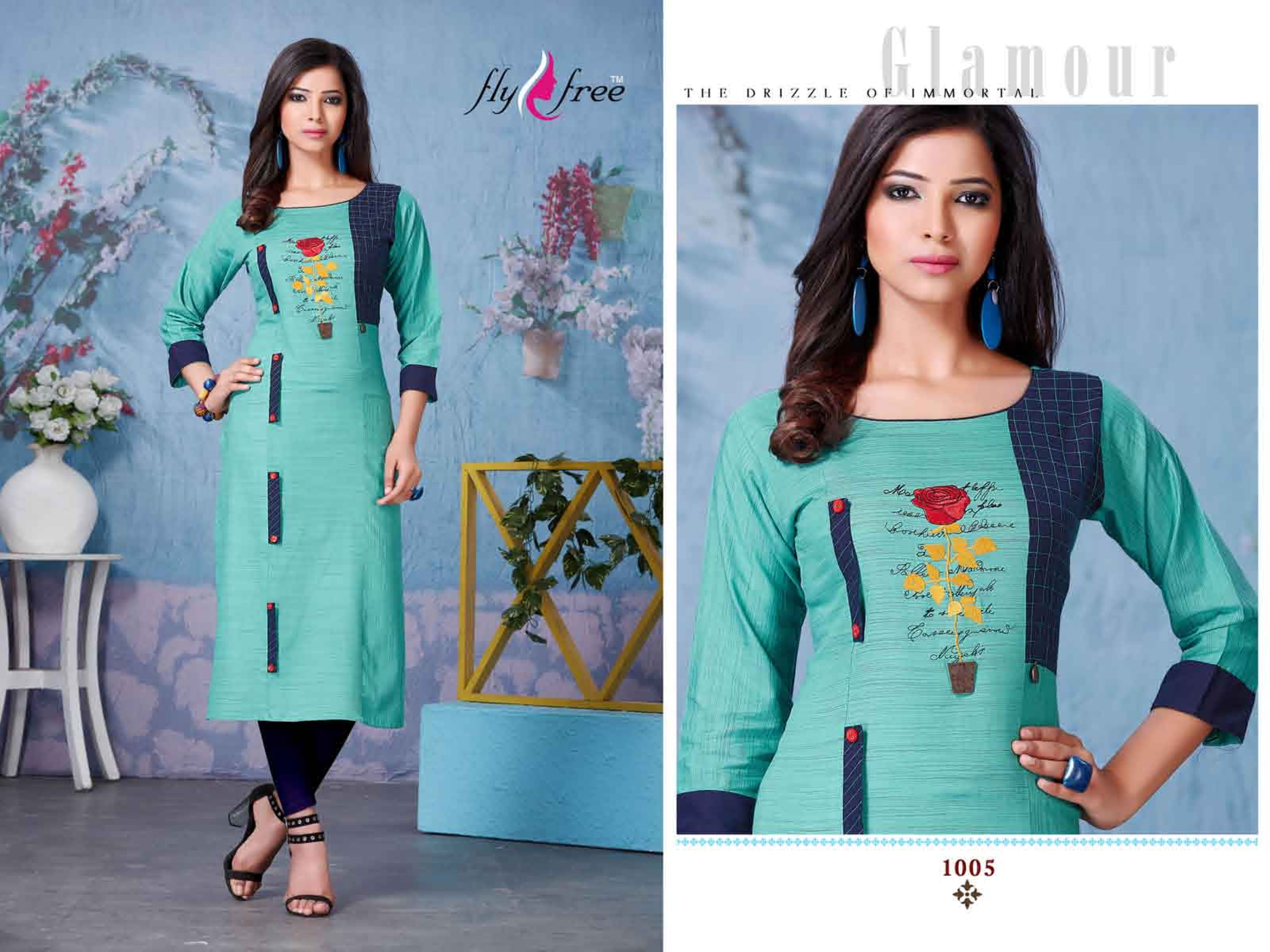 Glam Girl By Fly Free Casual Wear Kurtis Catalogue