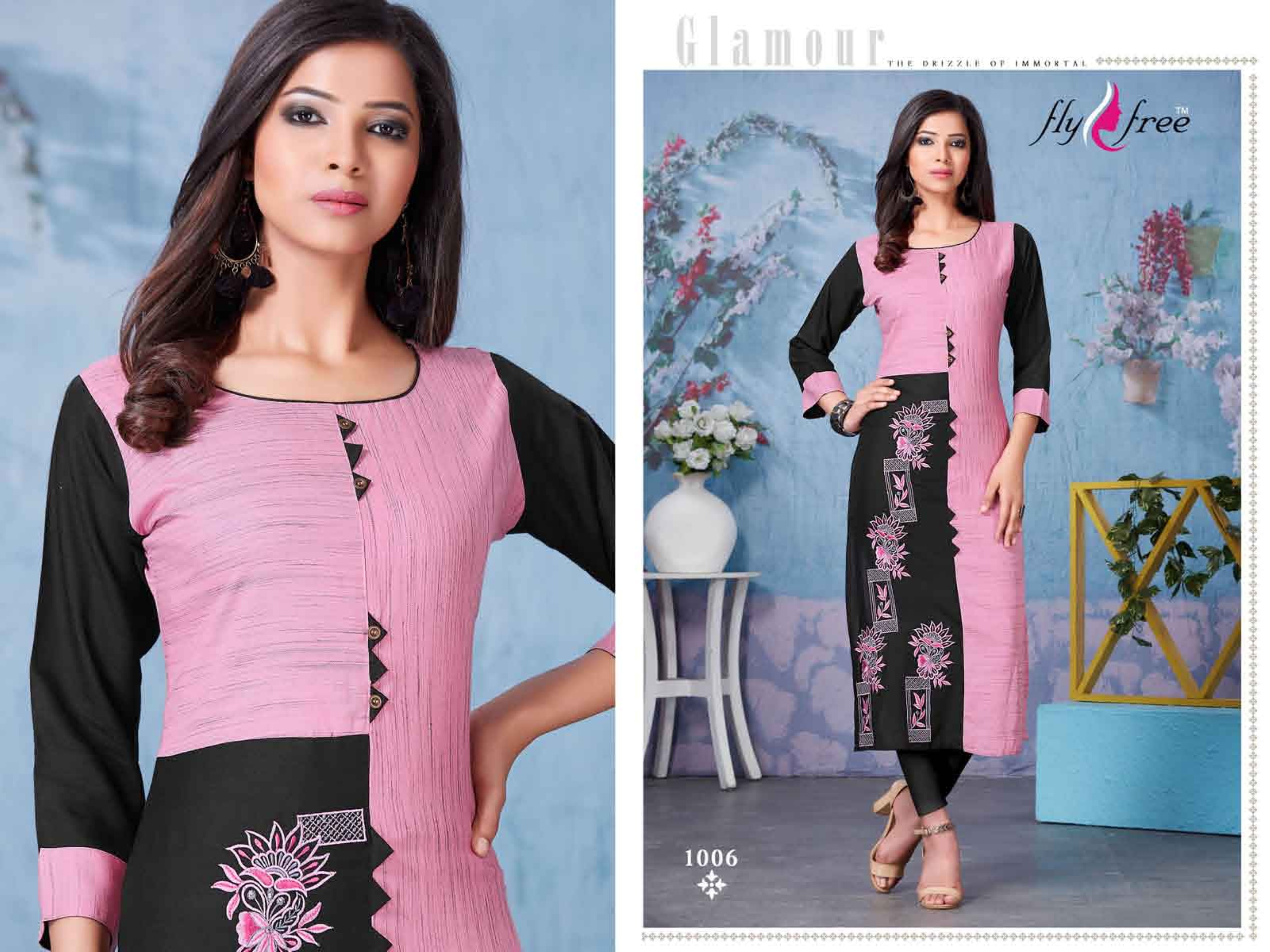 Glam Girl By Fly Free Casual Wear Kurtis Catalogue