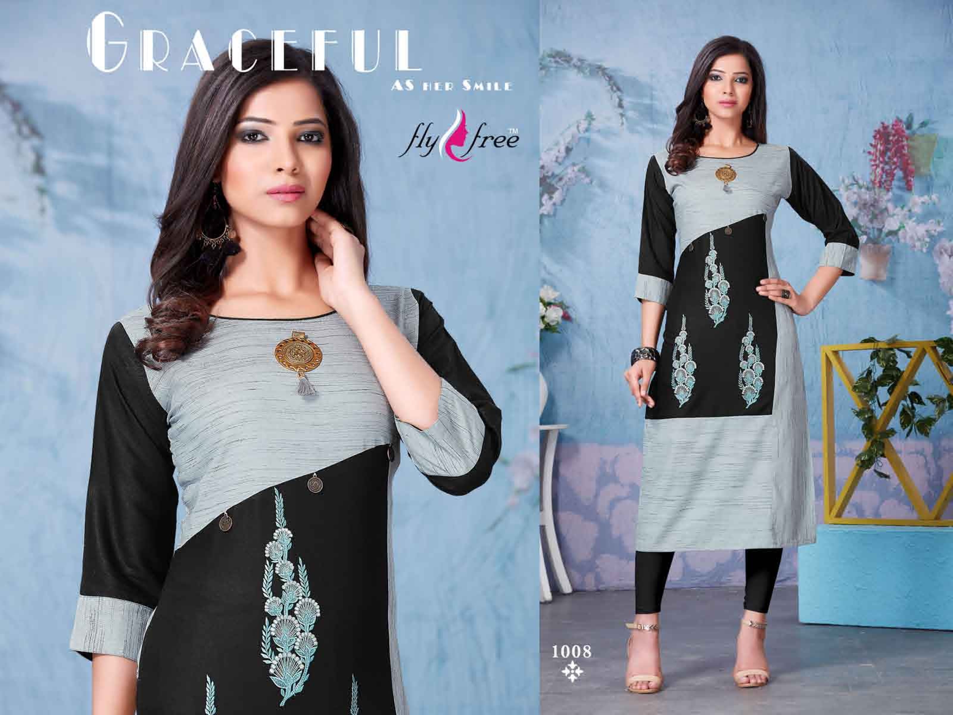 Glam Girl By Fly Free Casual Wear Kurtis Catalogue