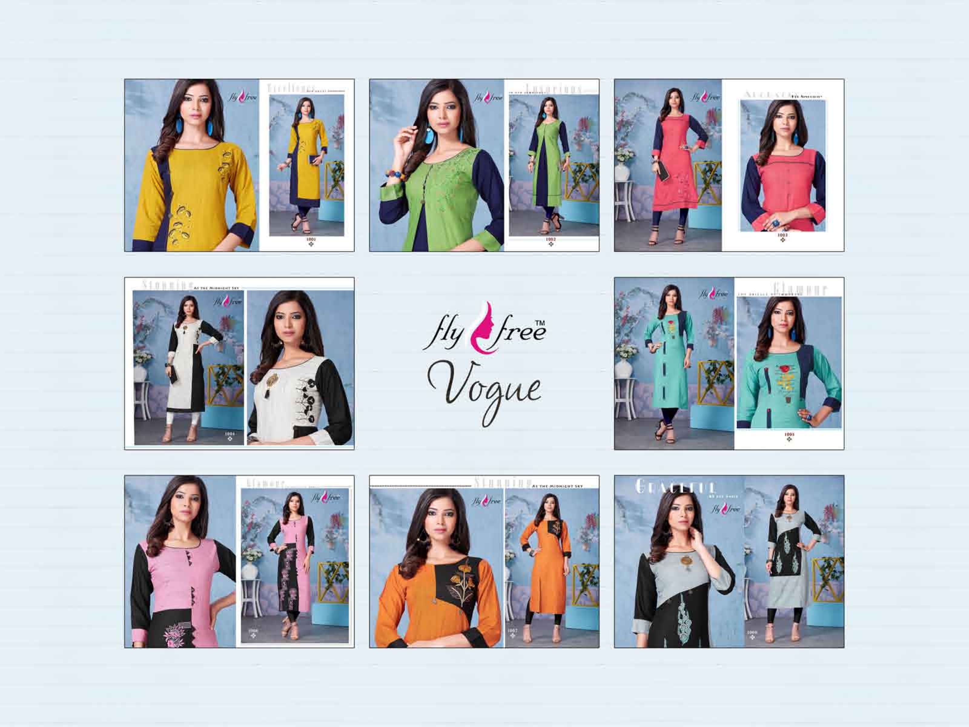 Glam Girl By Fly Free Casual Wear Kurtis Catalogue