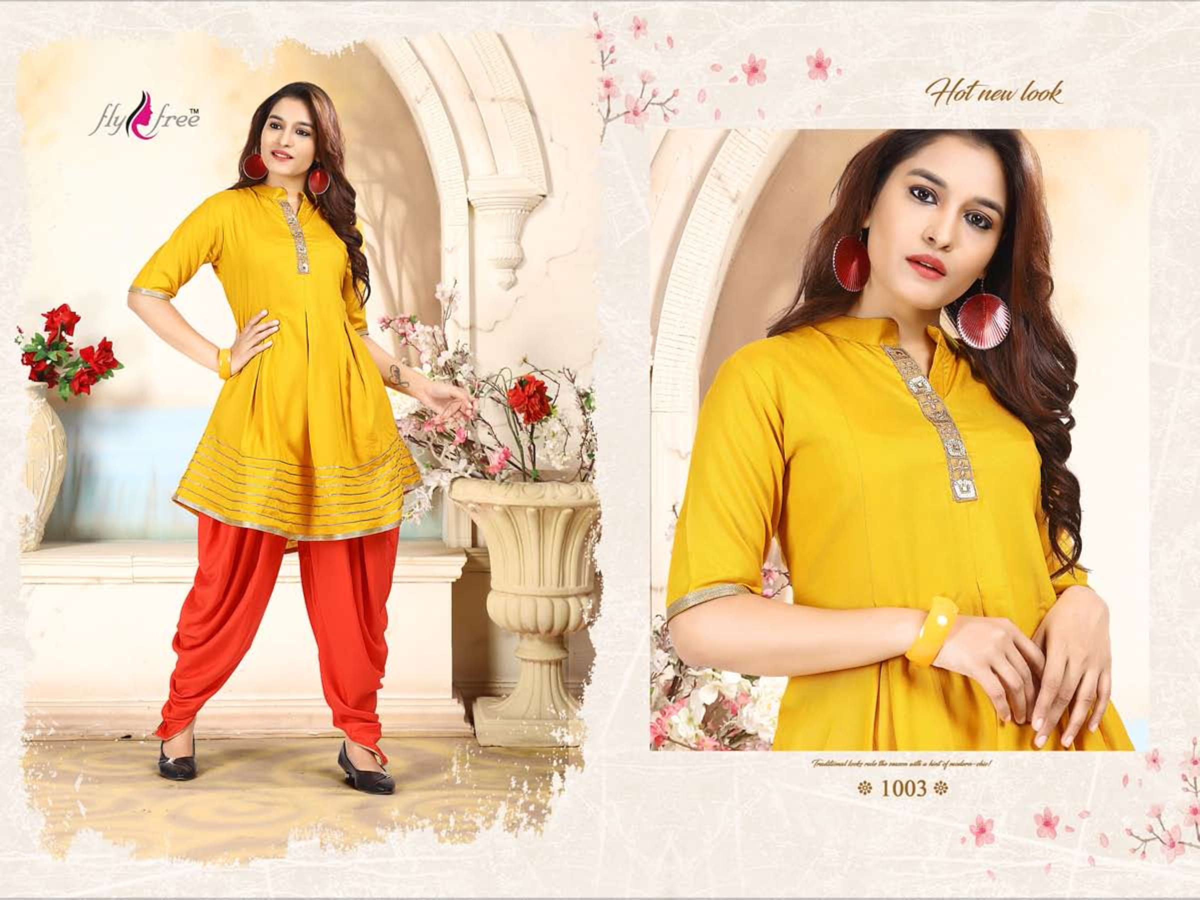 Aneri By Fly Free Designer Kurtis With Dhoti Collection