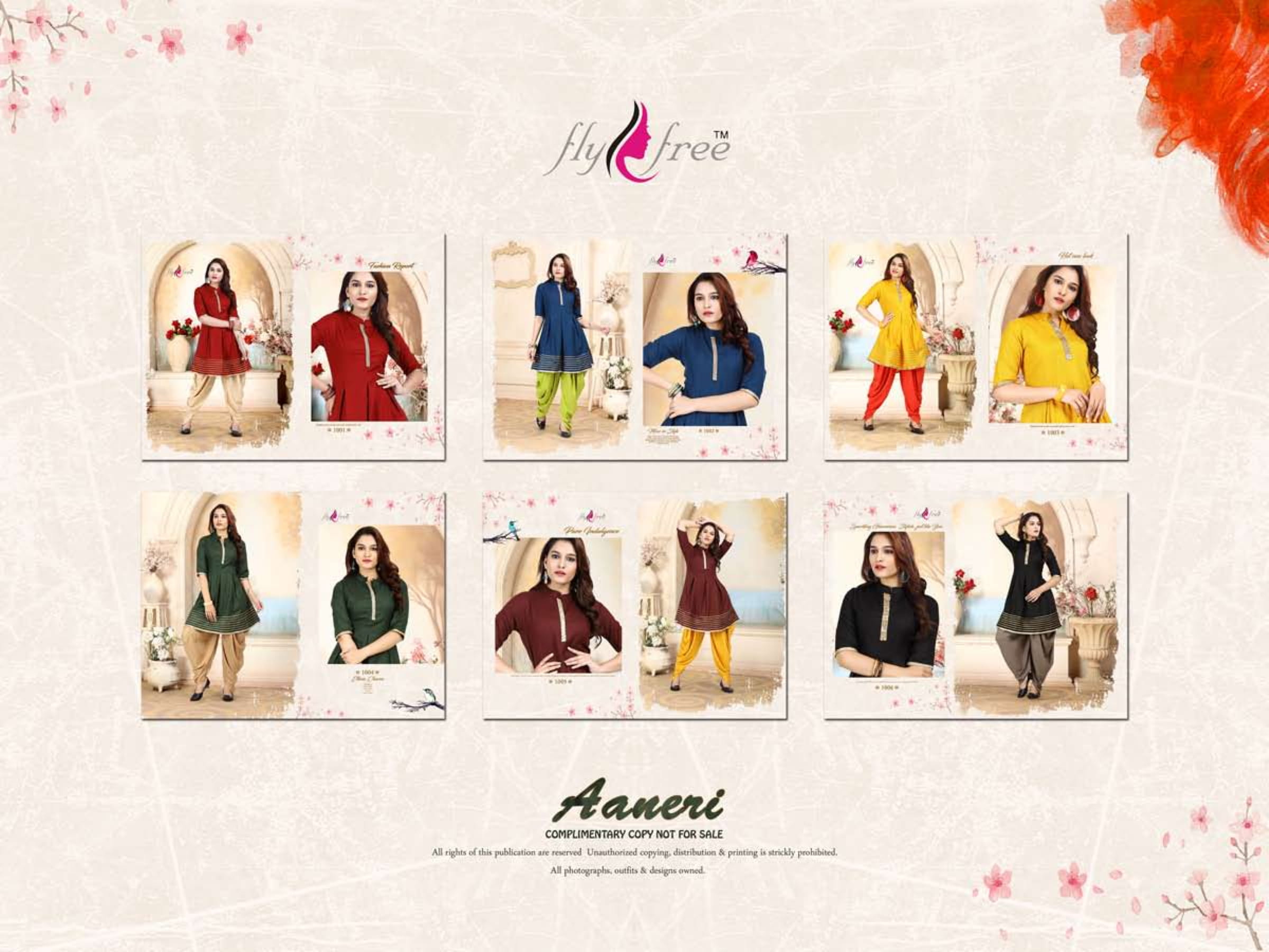 Aneri By Fly Free Designer Kurtis With Dhoti Collection