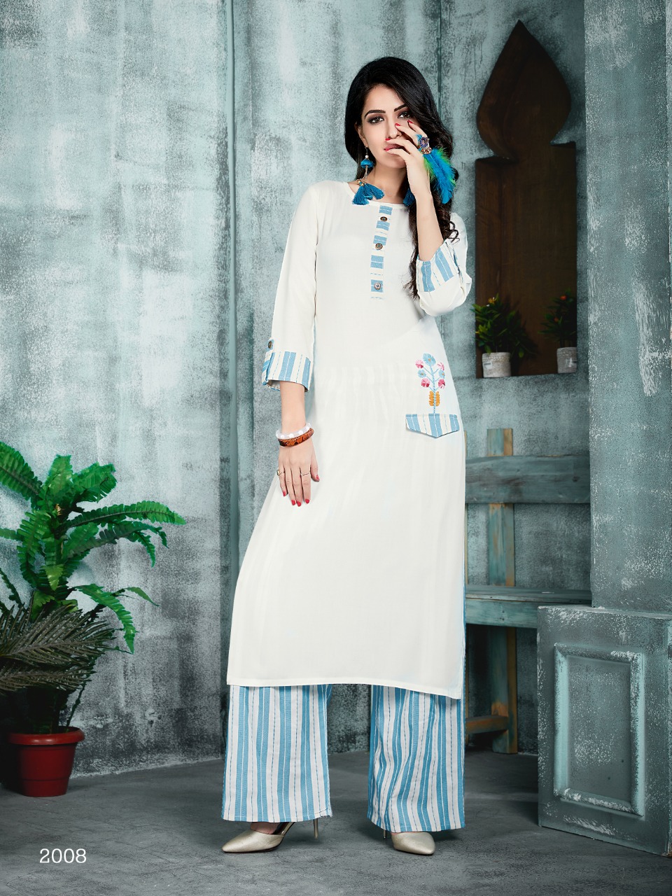 Anishka Vol 2 By Manas Rayon Kurtis With Plazzo Collection