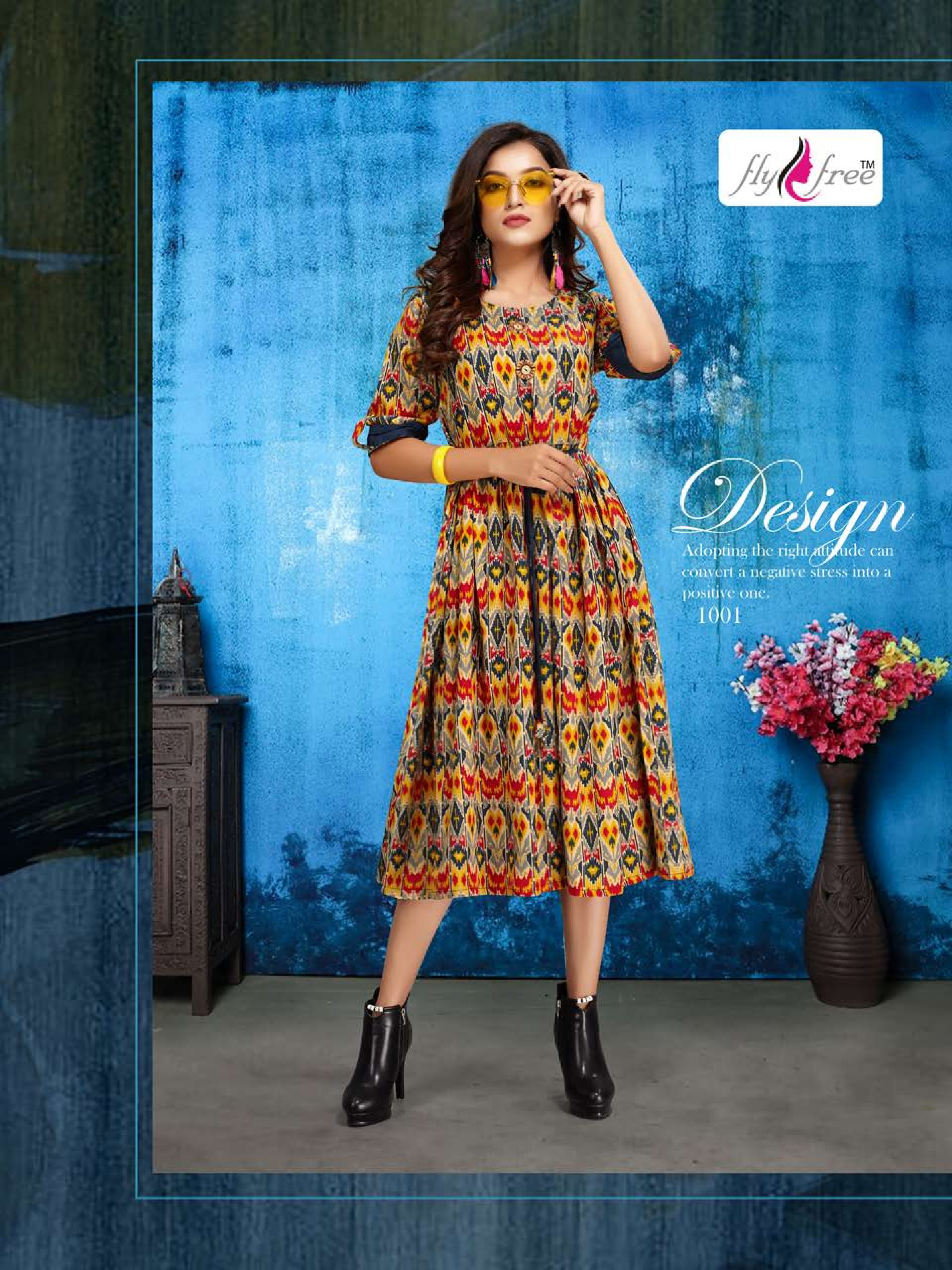 Dhara Vol 3 By Fly Free Heavy Printed Rayon Flex Kurtis Catalogue.