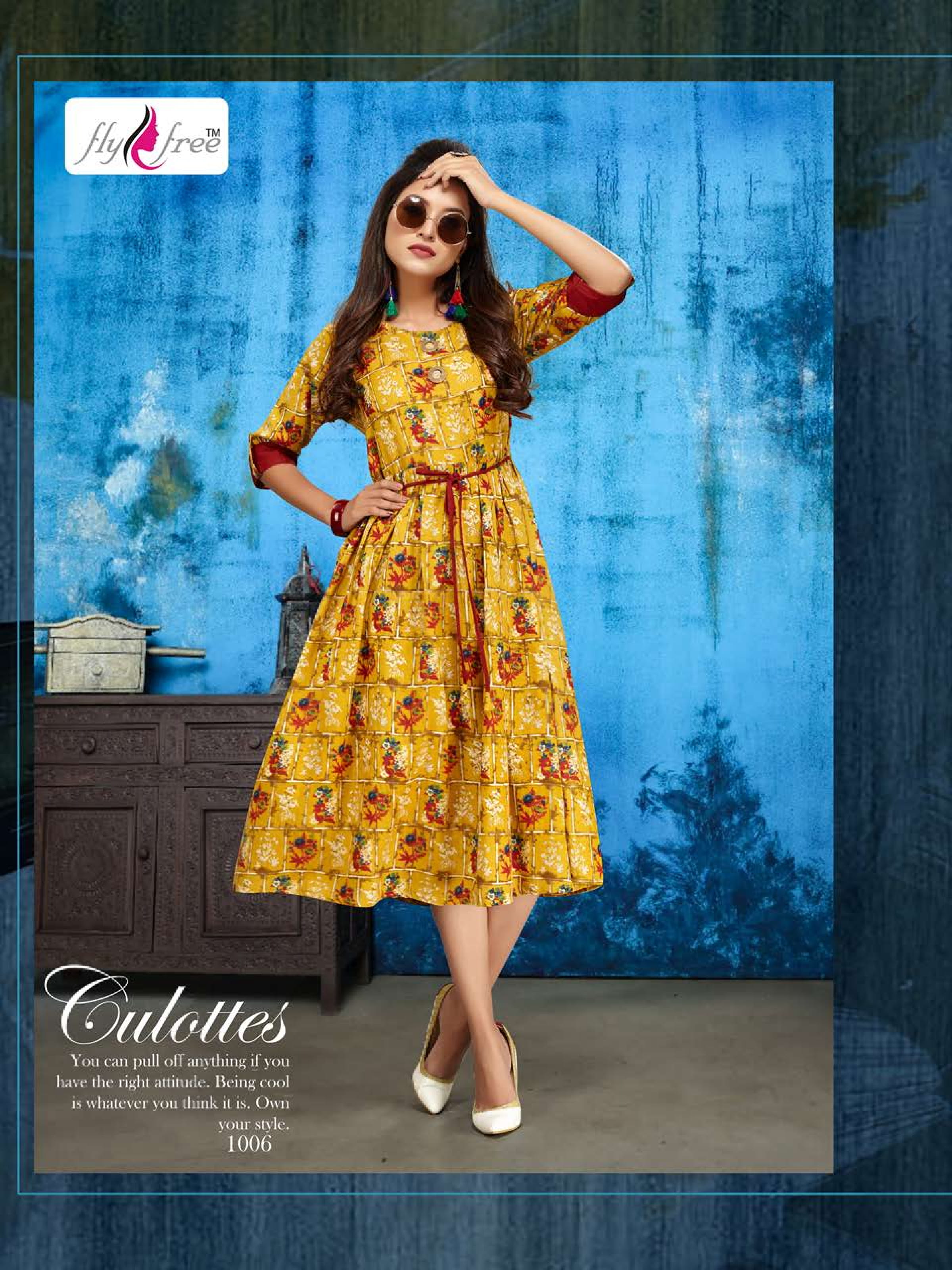 Dhara Vol 3 By Fly Free Heavy Printed Rayon Flex Kurtis Catalogue.