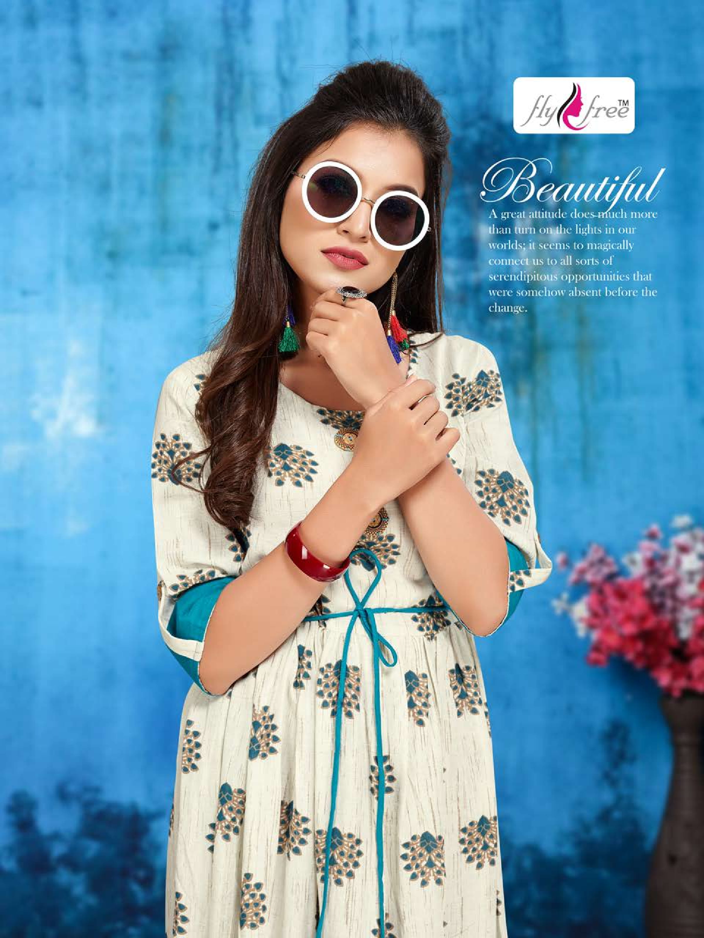 Dhara Vol 3 By Fly Free Heavy Printed Rayon Flex Kurtis Catalogue.