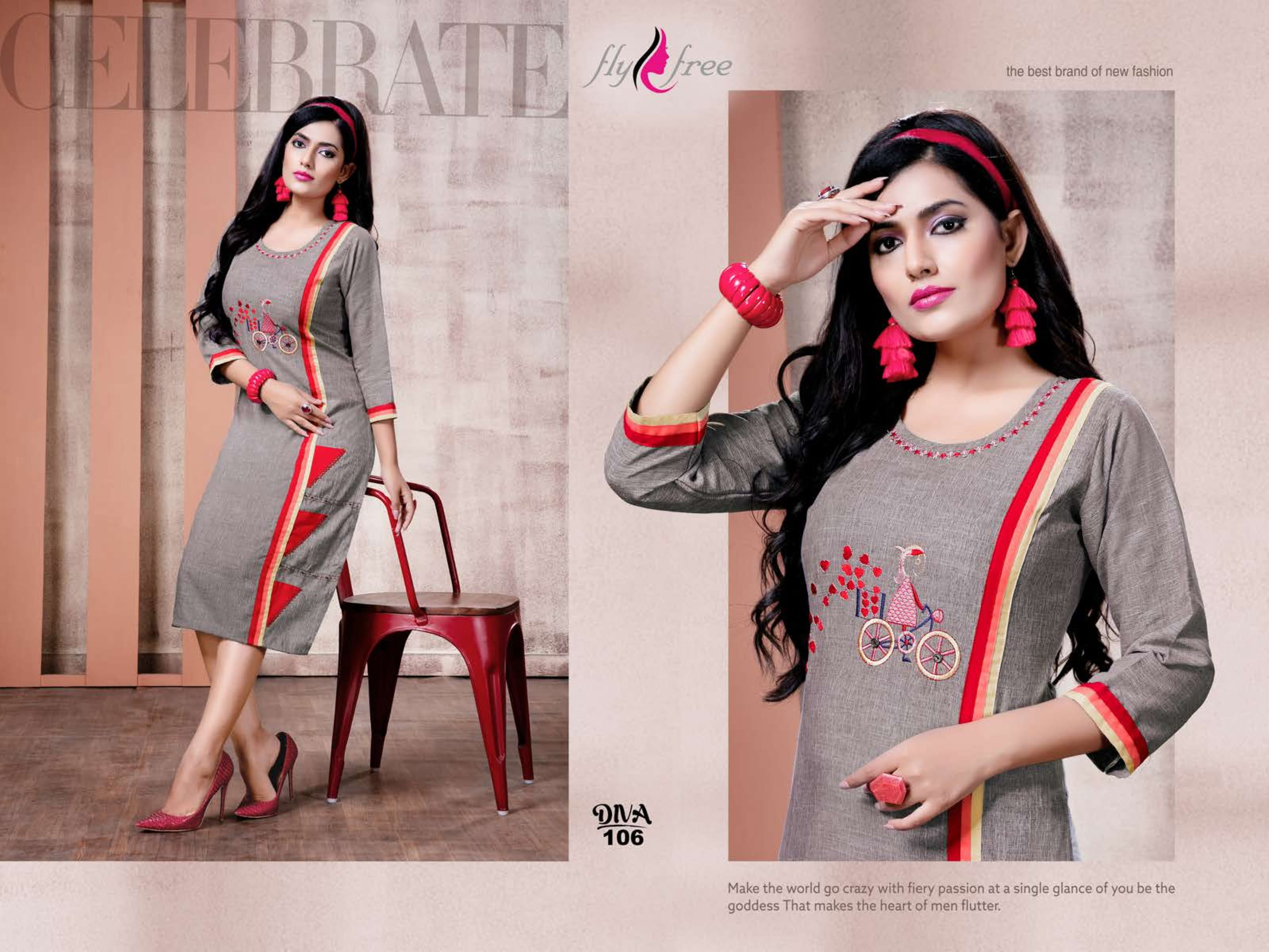 Diva By Fly Free Casual Wear Kurtis Catalogue