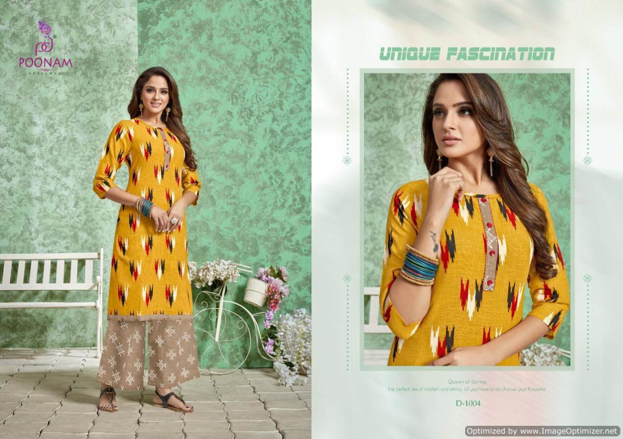 Divya By Poonam Pure Cotton Printed Kurti With Palazoo Collection