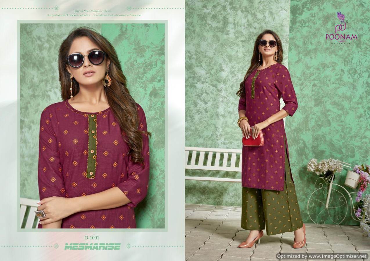 Divya By Poonam Pure Cotton Printed Kurti With Palazoo Collection