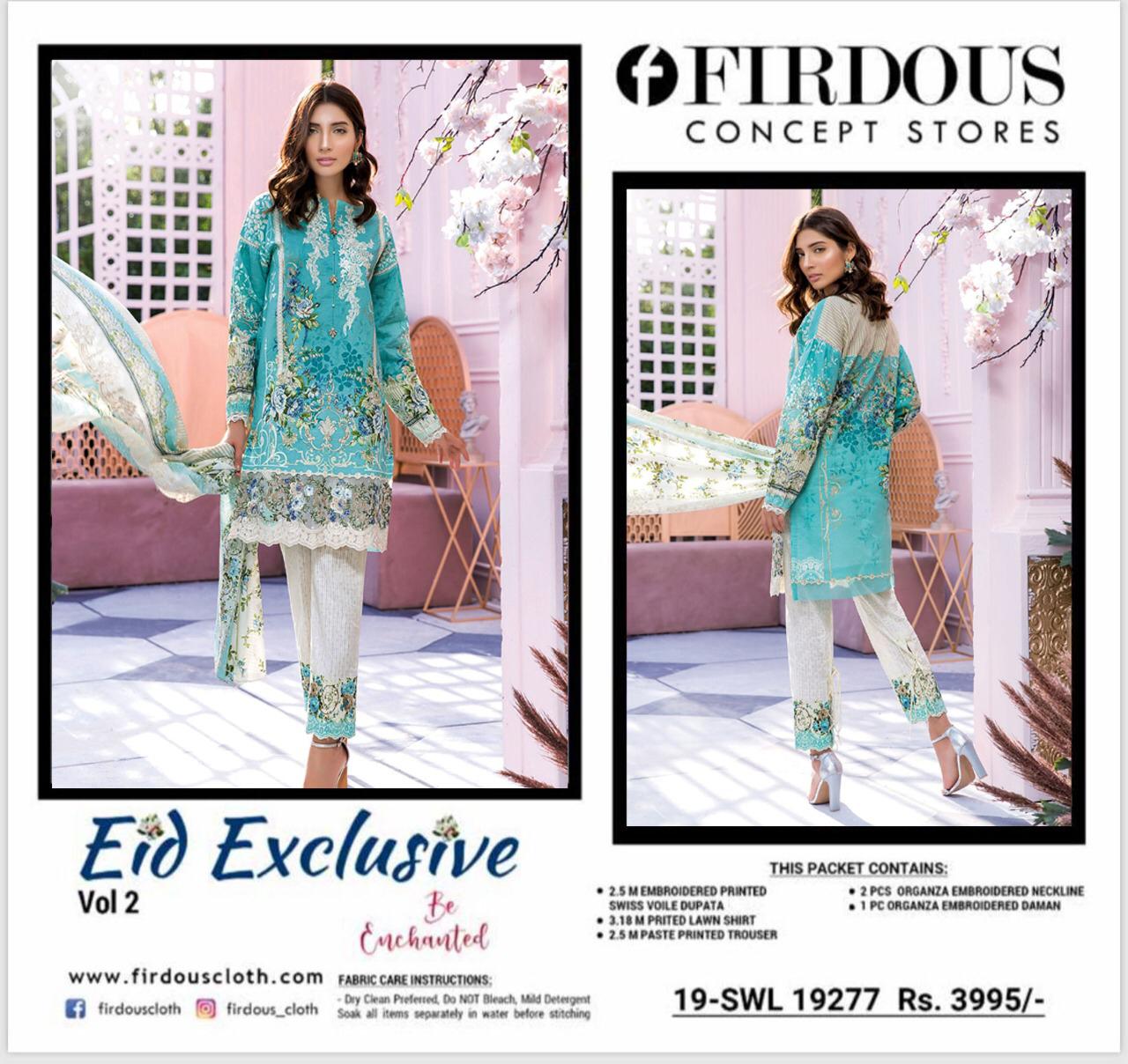 Firdous Embroidered Designer Karachi Dress Material Collection