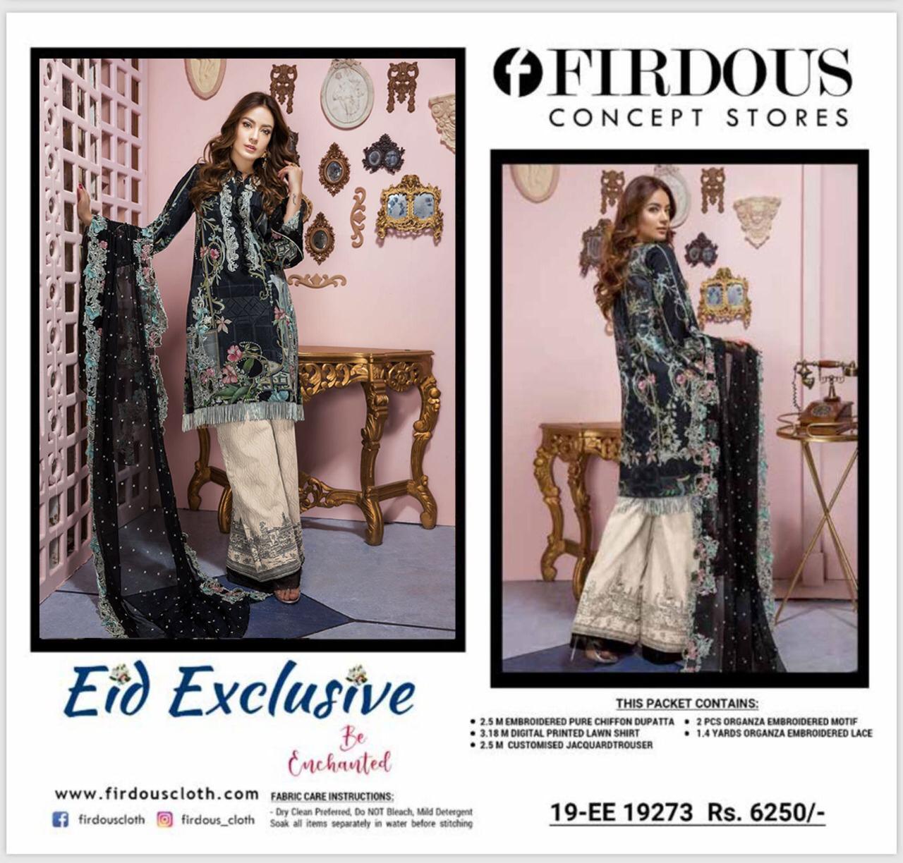 Firdous Embroidered Designer Karachi Dress Material Collection