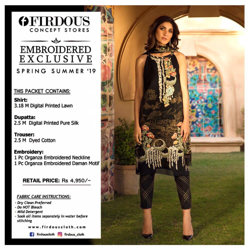 Firdous Embroidered Designer Karachi Dress Material Collection