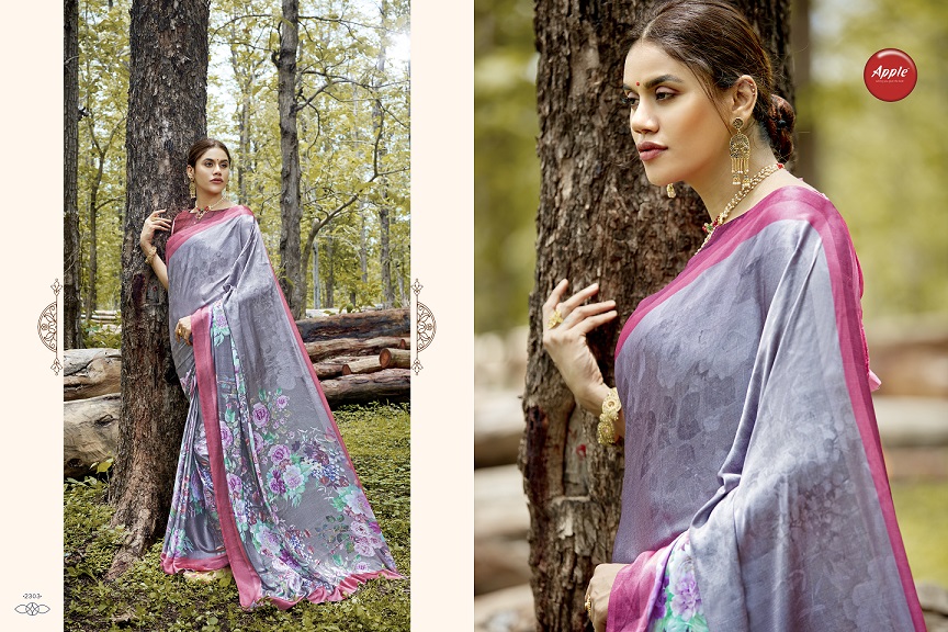 Flowery Vol 2 By Apple Casual Wear With Digital Printed Sarees Collection