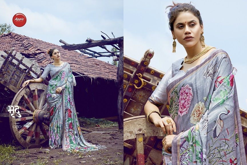 Flowery Vol 2 By Apple Casual Wear With Digital Printed Sarees Collection
