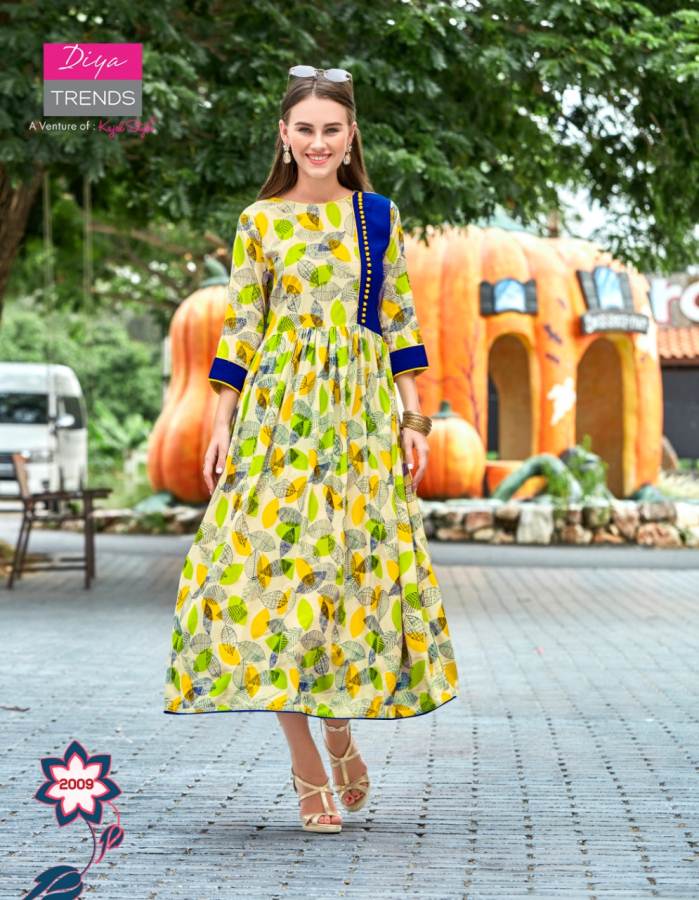 Gallerias Vol 2 By Diya Heavy Rayon Printed Kurtis Catalogue
