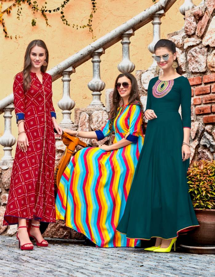 Gallerias Vol 2 By Diya Heavy Rayon Printed Kurtis Catalogue