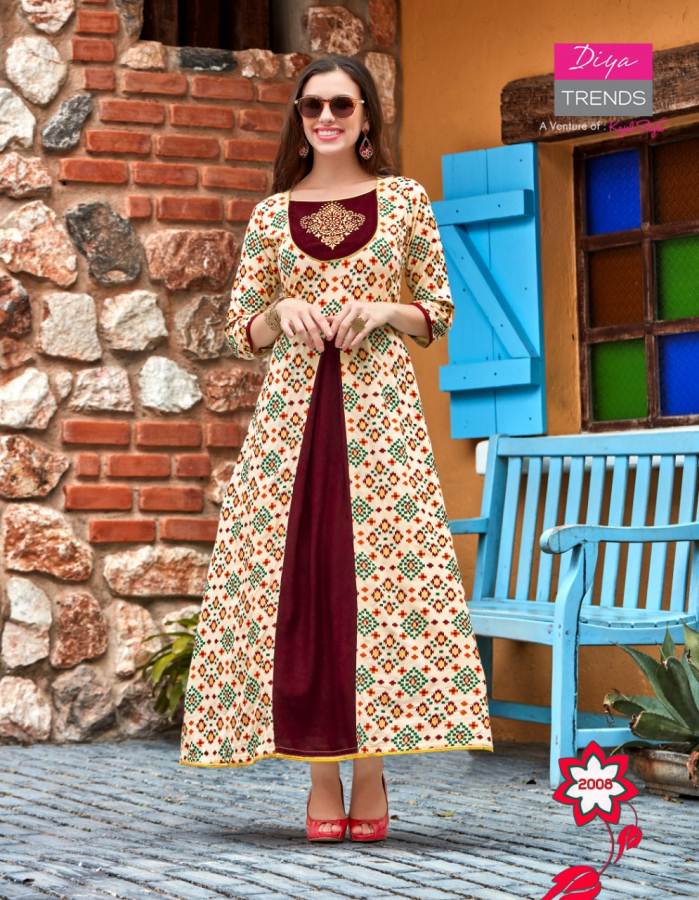 Gallerias Vol 2 By Diya Heavy Rayon Printed Kurtis Catalogue
