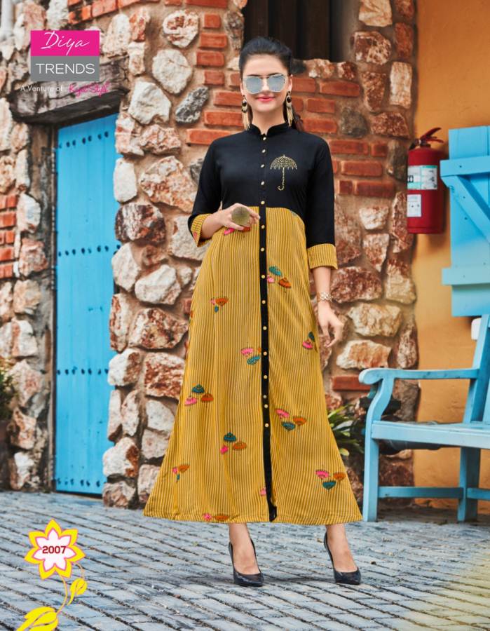 Gallerias Vol 2 By Diya Heavy Rayon Printed Kurtis Catalogue
