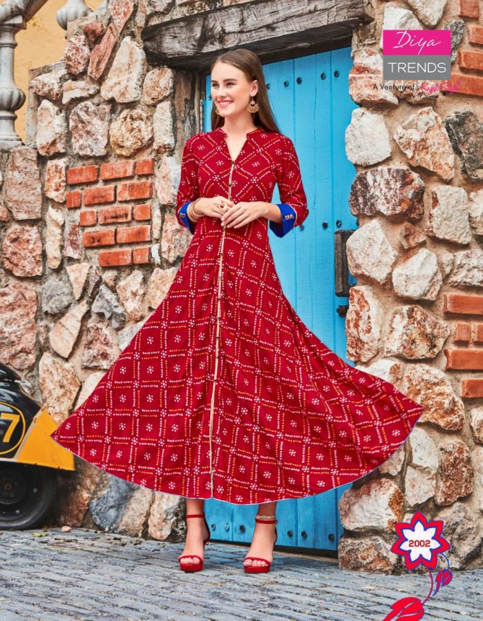 Gallerias Vol 2 By Diya Heavy Rayon Printed Kurtis Catalogue