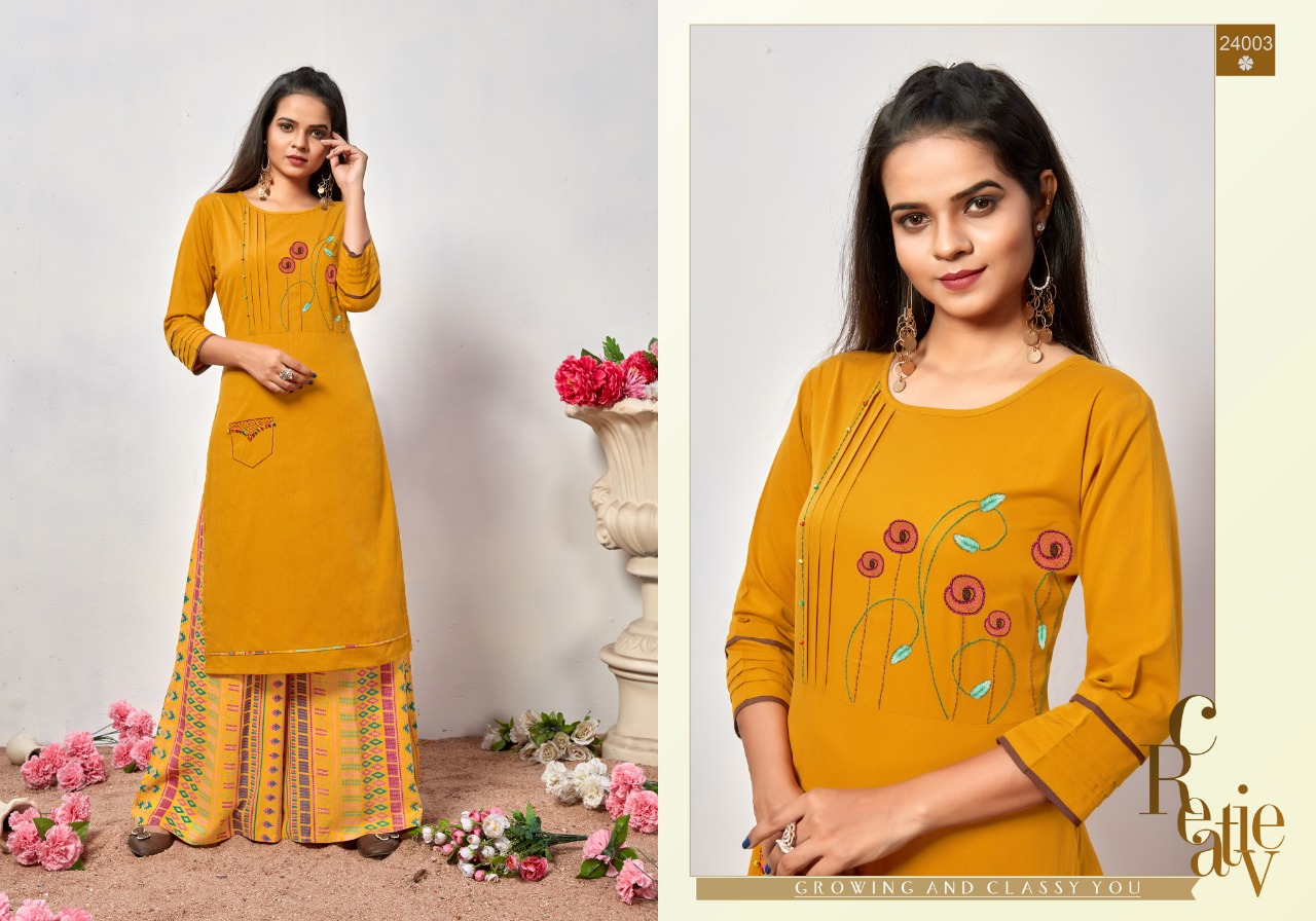 Art Ridh Present Mahee Sa Catalogue Kurti With Plazzo