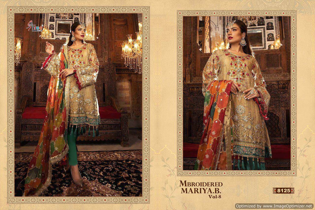 Mbroidered Mariya B Vol 8 By Shree Heavy Embroideries Wrok Pakistani Suit Catalogue
