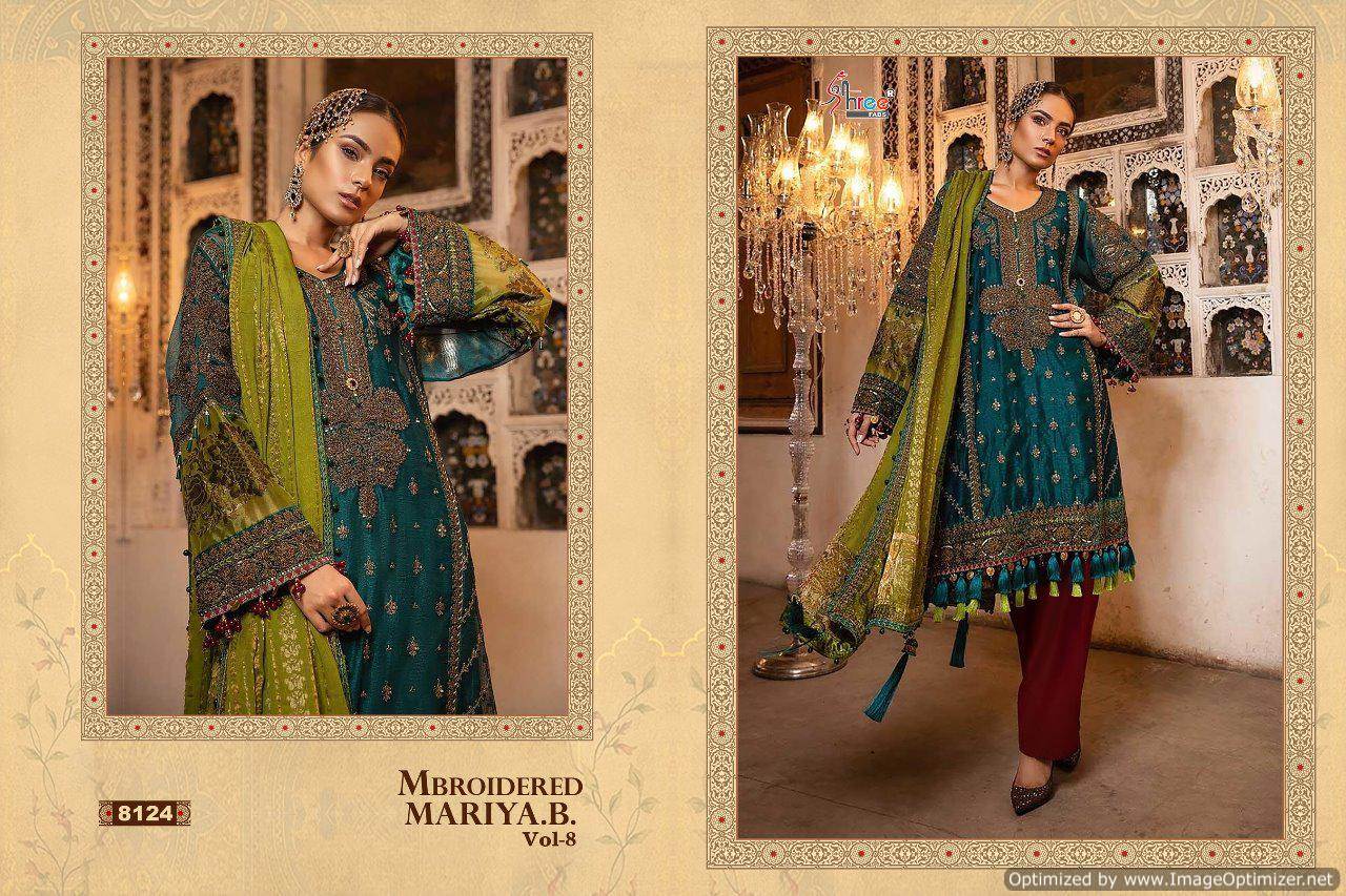Mbroidered Mariya B Vol 8 By Shree Heavy Embroideries Wrok Pakistani Suit Catalogue