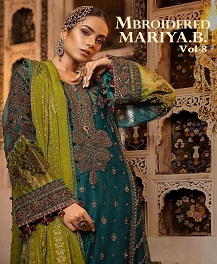 Mbroidered Mariya B Vol 8 By Shree Heavy Embroideries Wrok Pakistani Suit Catalogue