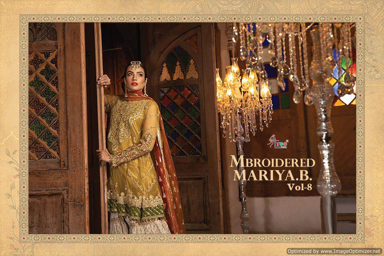 Mbroidered Mariya B Vol 8 By Shree Heavy Embroideries Wrok Pakistani Suit Catalogue