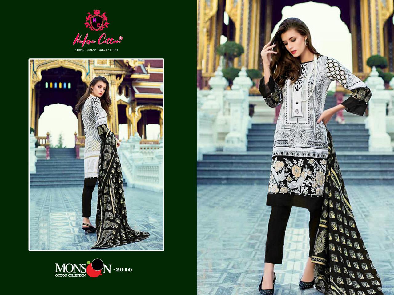 Monsoon Karachi Vol 2 By Nafisa Printed Cotton Dress Material.
