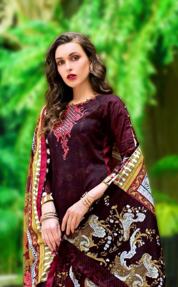 Monsoon Karachi Vol 2 By Nafisa Printed Cotton Dress Material.