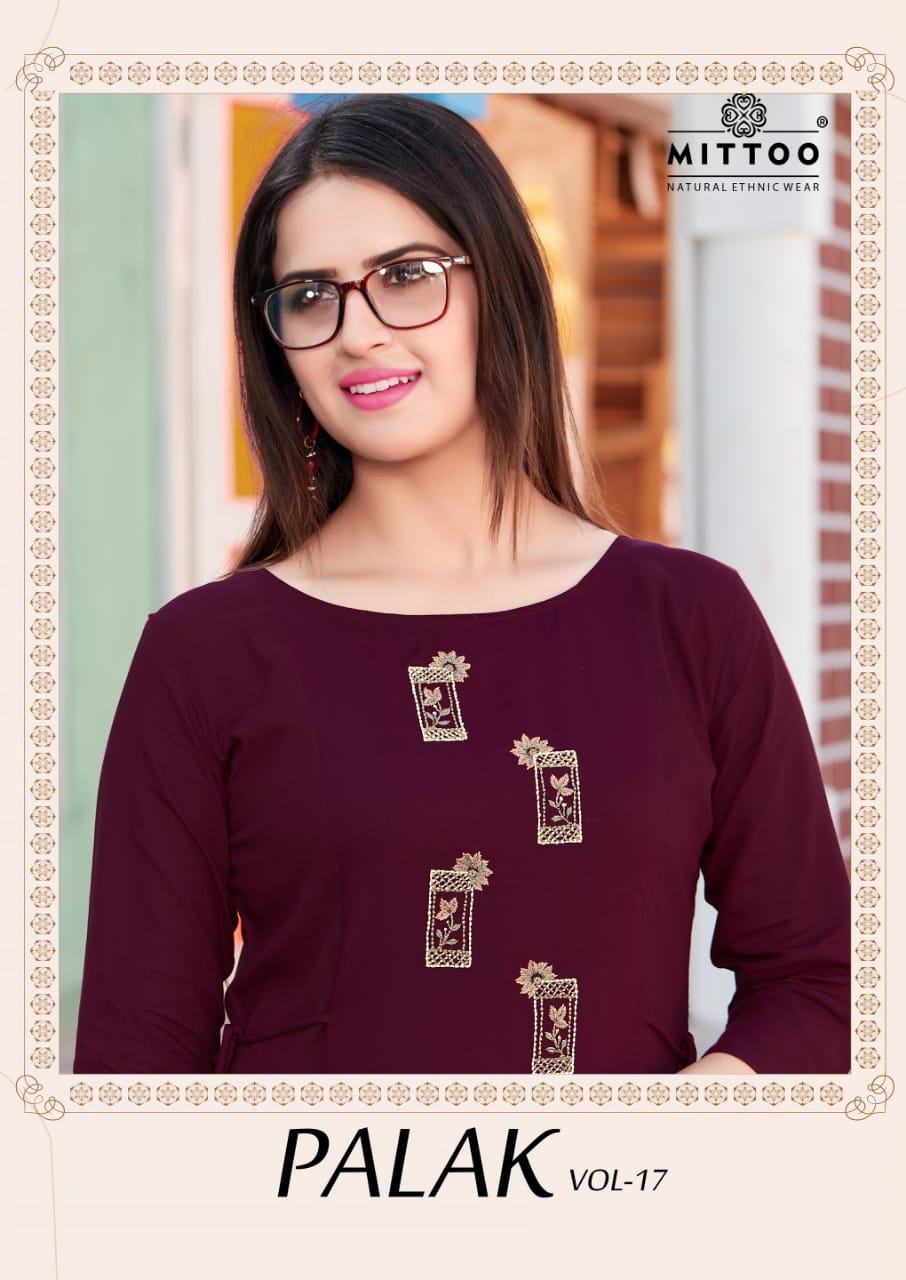 Palak Vol : 17 By Mittoo Casual Kurtis &  Designer Kurtis