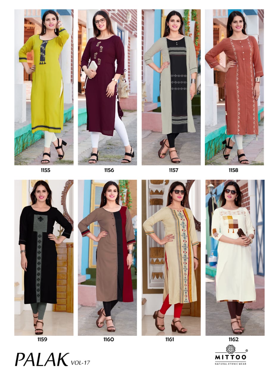 Palak Vol : 17 By Mittoo Casual Kurtis &  Designer Kurtis