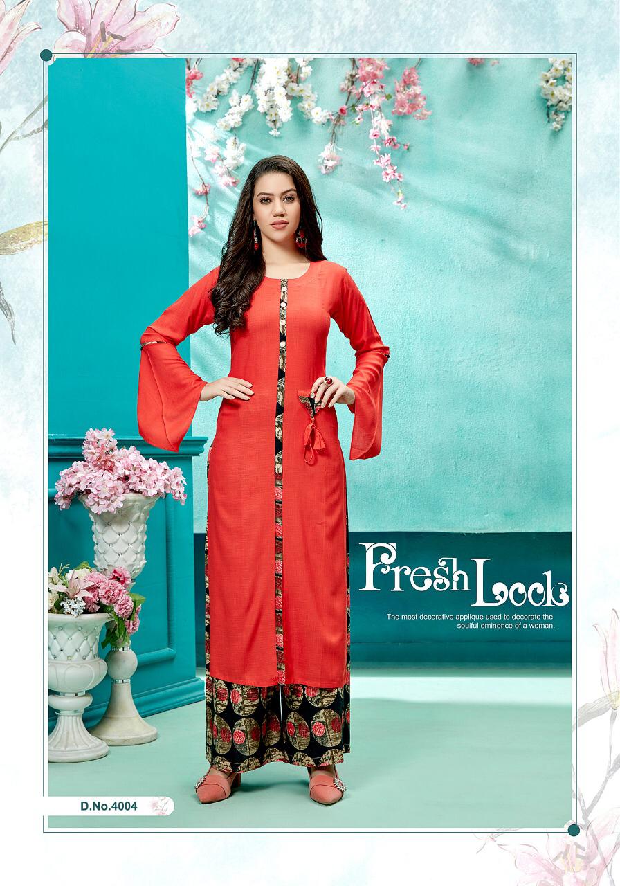 Zurri Vol 4 By Parra Rayon Kurti With Plazzo Catalogue