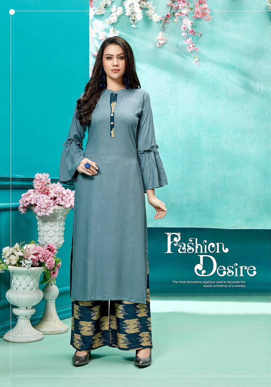 Zurri Vol 4 By Parra Rayon Kurti With Plazzo Catalogue