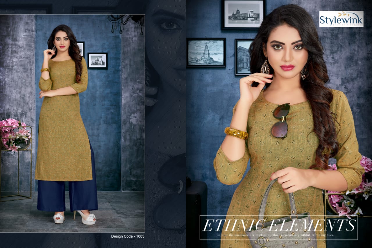 Stylewink By Queen Designer Kurtis With Plazzo Catalogue.