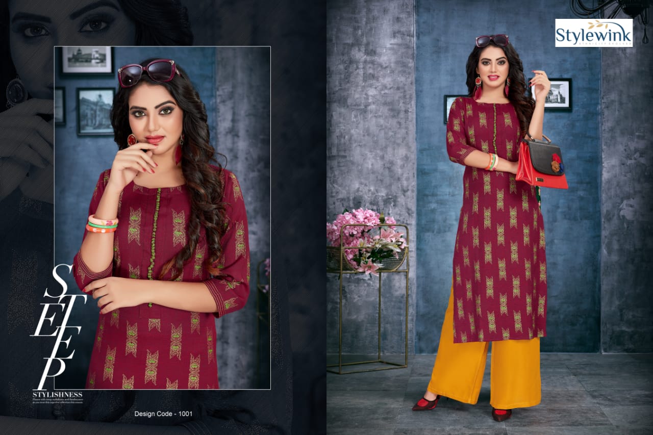 Stylewink By Queen Designer Kurtis With Plazzo Catalogue.