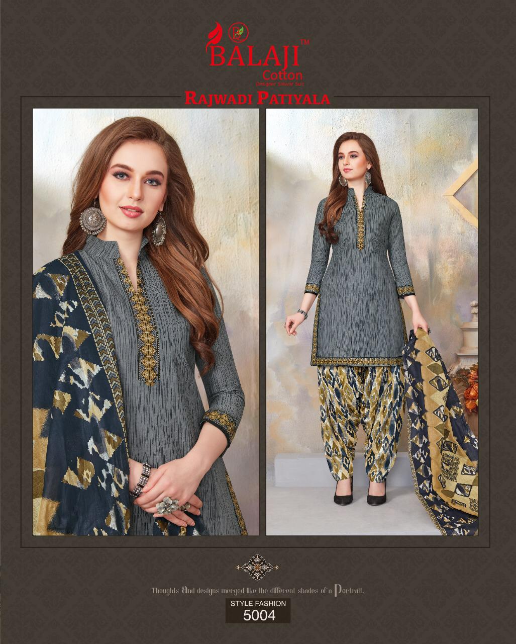 Rajwadi Patiyala Vol 5 By Balaji Printed Cotton Dress Material.
