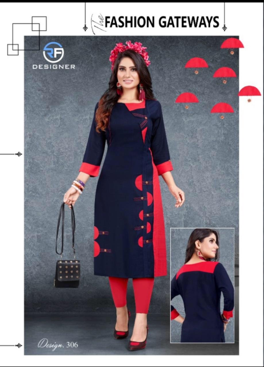 Pearl Vol 3 By Rf Designer Heavy Rayon Kurtis Catalogue