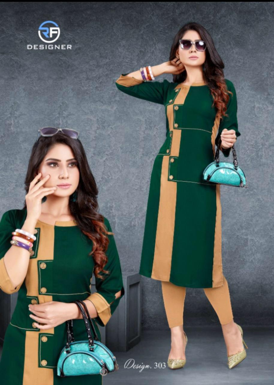 Pearl Vol 3 By Rf Designer Heavy Rayon Kurtis Catalogue