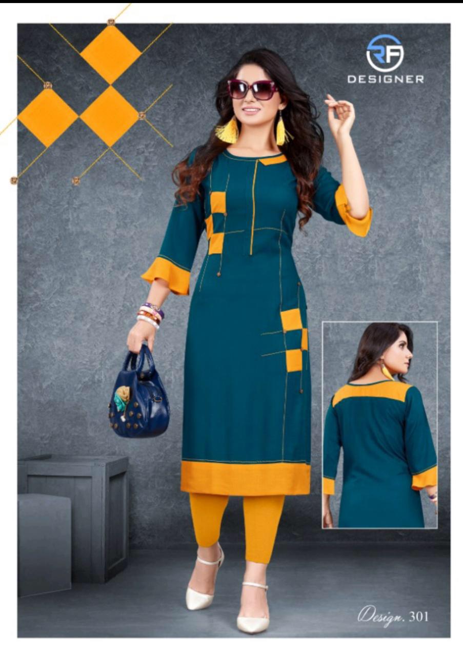 Pearl Vol 3 By Rf Designer Heavy Rayon Kurtis Catalogue