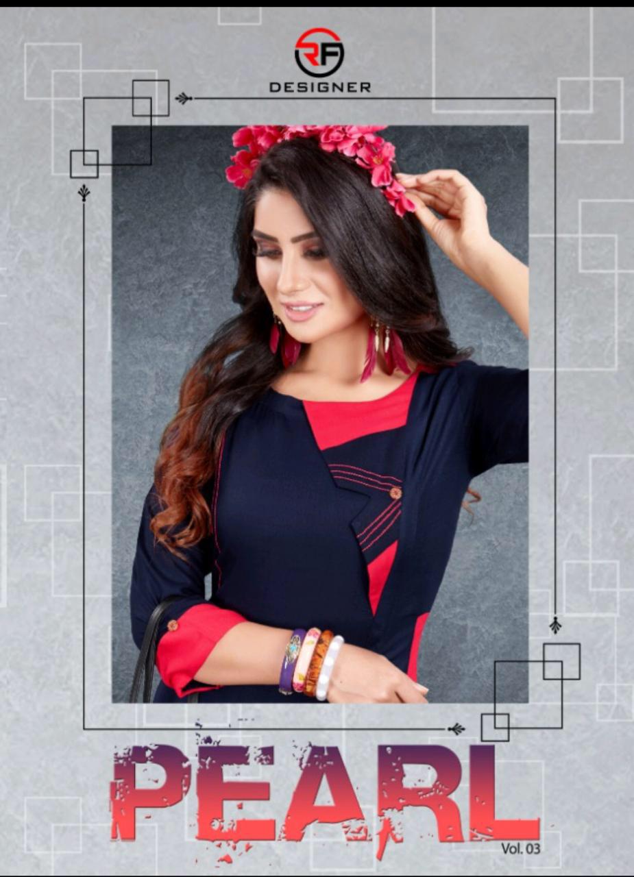 Pearl Vol 3 By Rf Designer Heavy Rayon Kurtis Catalogue