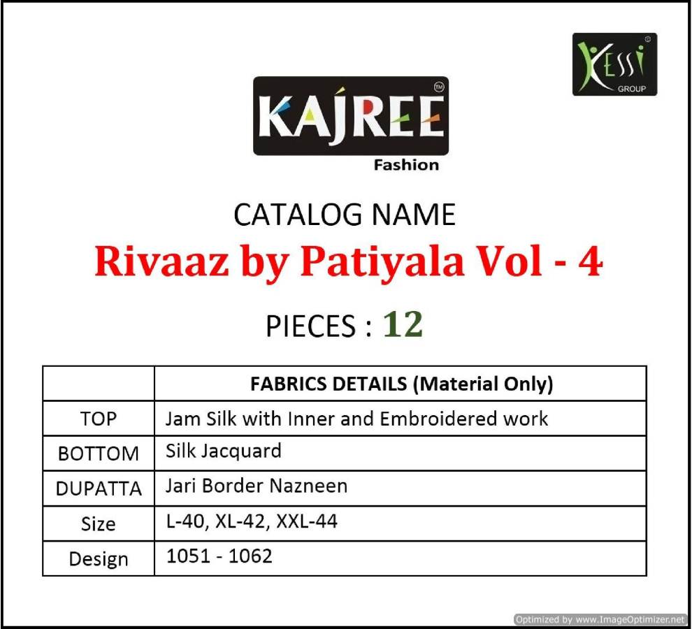 Rivaaz By Patiyala Vol 4 By Kajree Patiyala Jam Silk Ready Made Dress Collection