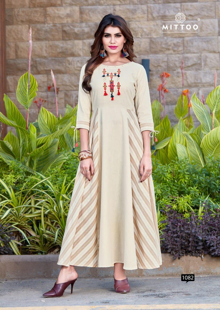 Riwaz By Mittoo Rayon Flax  Long Kurtis Collection